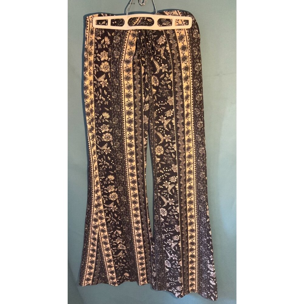 Hipster Floral Patterned Wide-Leg Pants Womens small lightweight